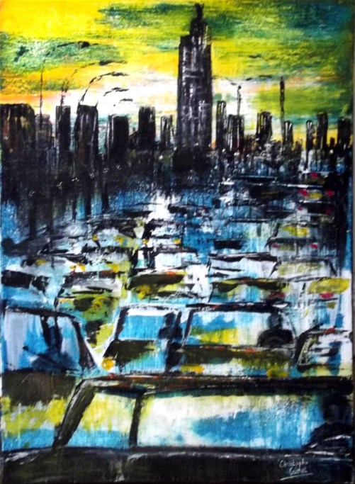 D'après une photo N&B (80x60) cm